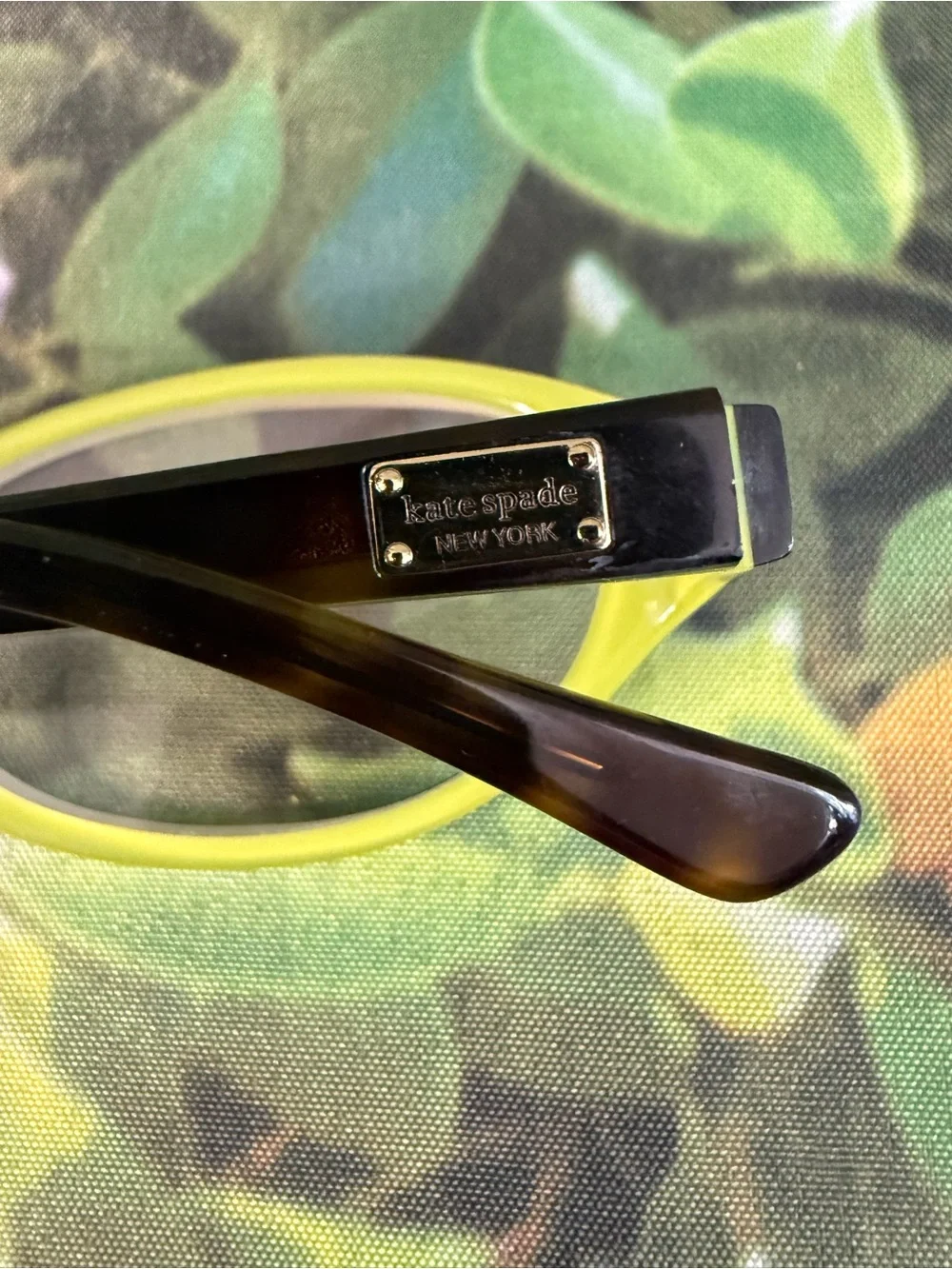 kate spade Brown Front with Lime Green Rim Cat-Eye Glasses